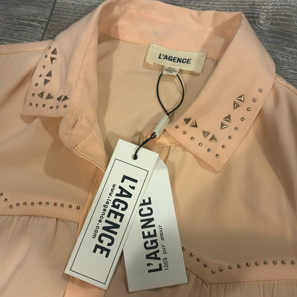 NWT L’AGENCE BLOUSE SHIRT PINK 2013 SIZE XS